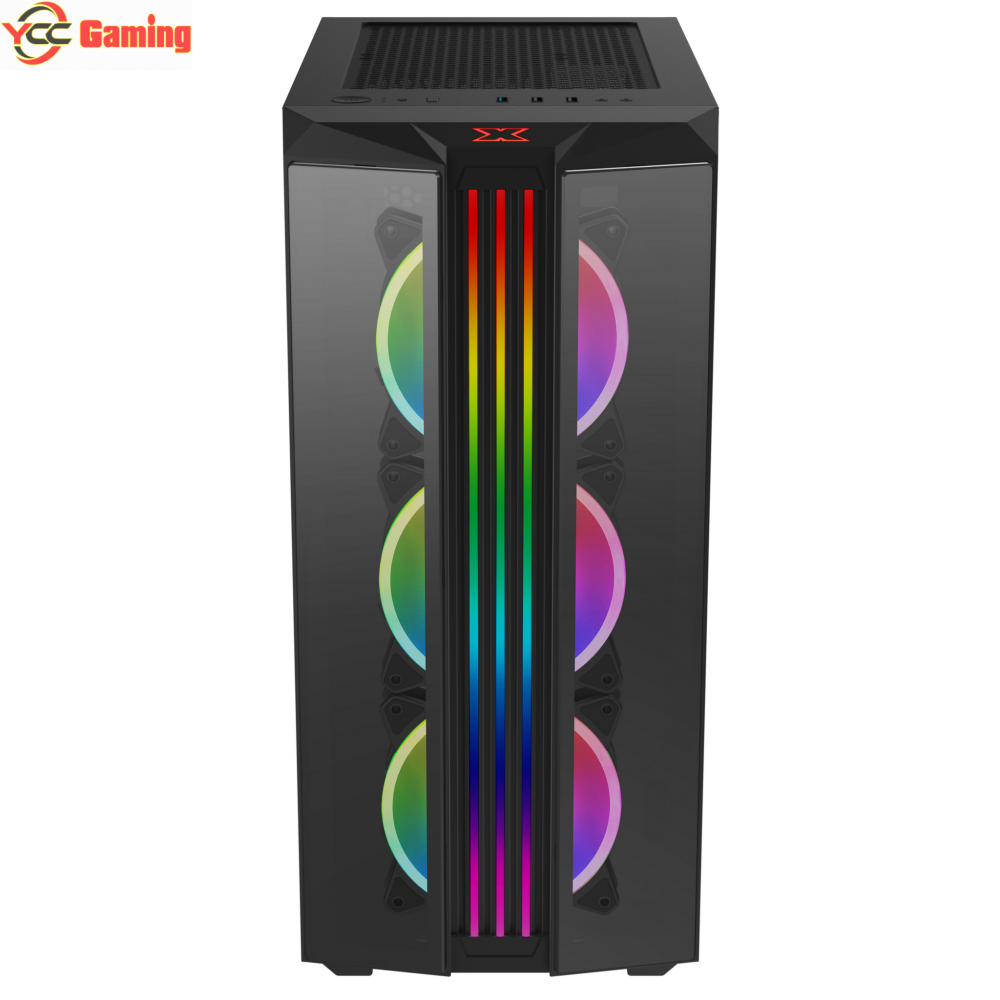 Vỏ cây máy tính XIGMATEK Trippel X. 2 Mặt kính cường lực,dải LED RGB cực chất - Ảnh 2