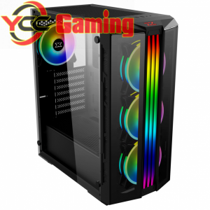Vỏ cây máy tính XIGMATEK Trippel X. 2 Mặt kính cường lực,dải LED RGB cực chất