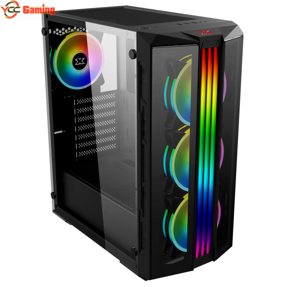 Vỏ cây máy tính XIGMATEK Trippel X. 2 Mặt kính cường lực,dải LED RGB cực chất