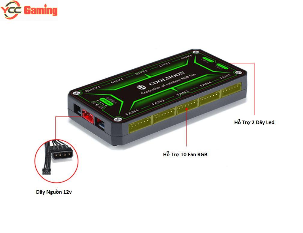 BỘ HUB KẾT NỐI NGUỒN VÀ ĐIỀU KHIỂN FAN RGB COOLMOON - Ảnh 2