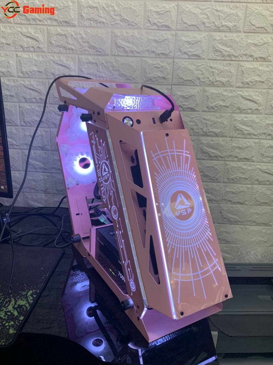 Vỏ máy tính VSP E-ROG ES1 Pink Gaming (No FAN) - Ảnh 3