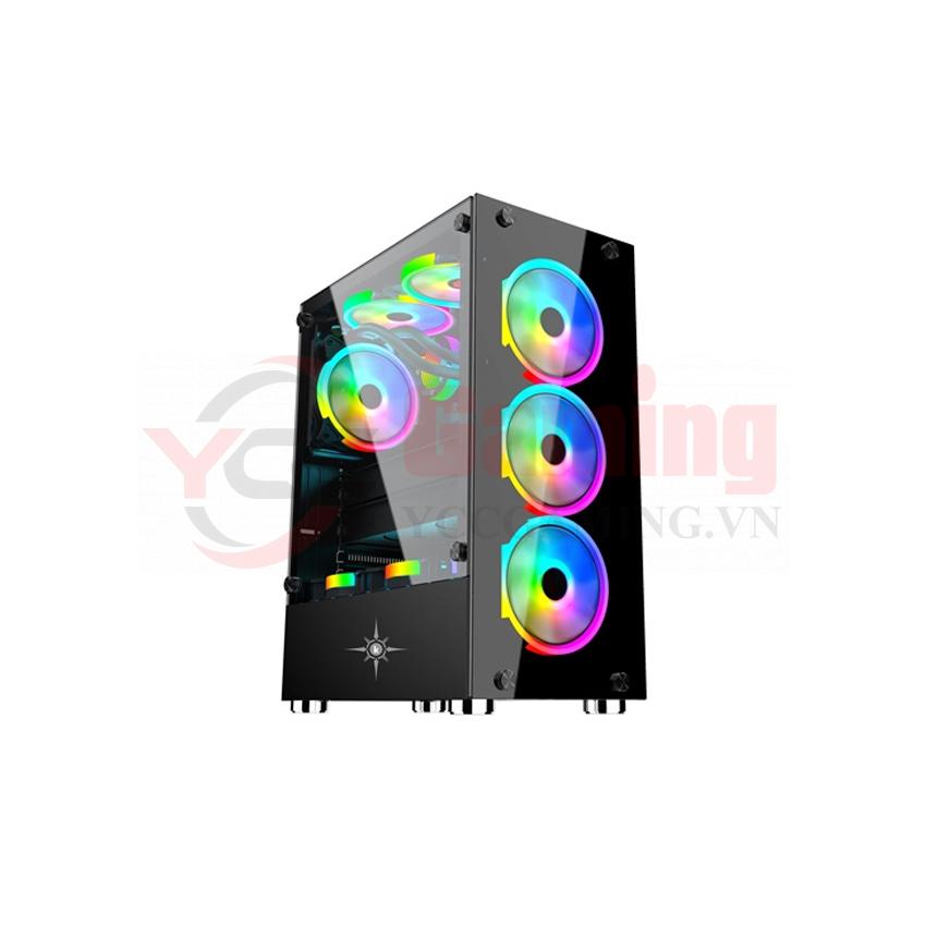 VỎ CASE KENOO ESPORT K300 - 3F (ATX/MÀU ĐEN/KÈM 3 FAN RGB)