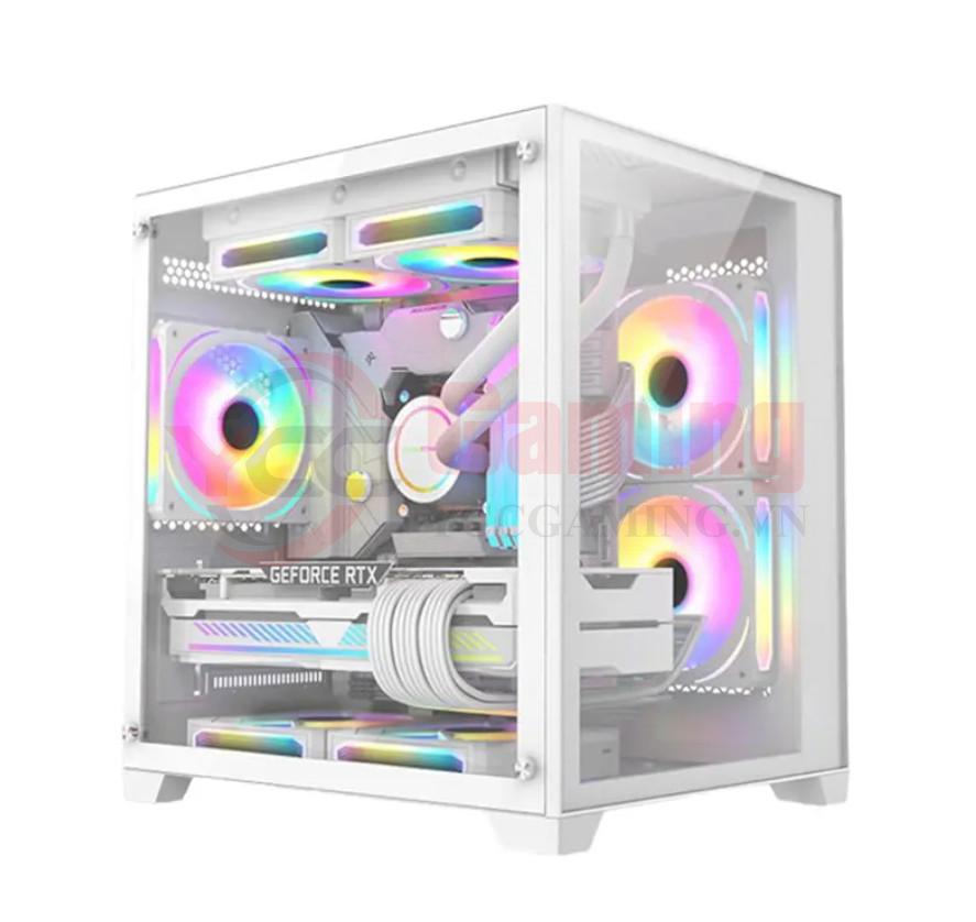 Vỏ case Bể cá SPATAN P3000 Mini (mATX/Mid Tower/White) Chưa bao gồm Fan