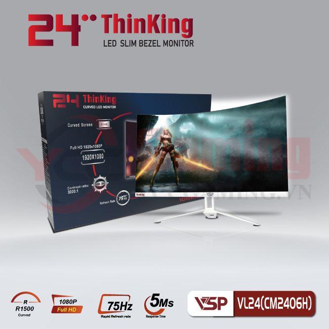 Màn hình LED cong 24inch VL24(CM2406H) Full HD - Trắng - Ảnh 2
